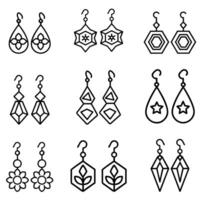 Set of Geometric Earring Jewelry Design for Print Sublimation vector
