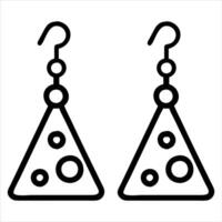 Minimal Geometric Earrings Clipart for Graphic Design vector