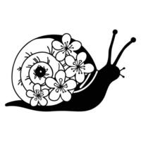 Snail with Floral Design for Sublimation Print Creation vector