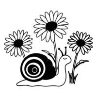 Elegant Snail with Floral Art for Sublimation Design vector