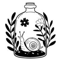 Snail with Beautiful Floral Design for Sublimation vector
