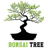 Abstract Tree Logo Design with Symbolic Bonsai Elements vector