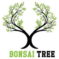 Simplified Bonsai Tree Logo with Elegant and Abstract Design vector