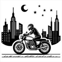 Adventure Motorcycle Biker Scene Design for Graphic Project vector