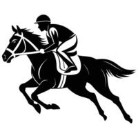 Equestrian Illustrations Featuring Horse Racing Silhouettes vector