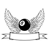 Artistic Interpretation of Pool Cue and Billiard Balls vector