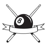 Design of Pool Cue and Billiard Ball Gear vector