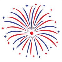 Illustrated 4th of July Fireworks Display Design vector