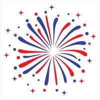 4th of July Fireworks Illustration with Spark Design vector