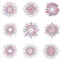 4th of July Fireworks with Spark Design Illustration Bundle vector