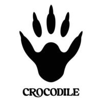 Crocodile footprint illustration, Animal foot print silhouette design vector