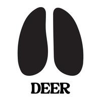Deer footprint illustration, Animal foot print silhouette design vector