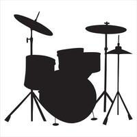 Bold Drummer with Drums Silhouette Graphic Design vector