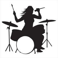 Drummer with Drum Kit Rock Musician Illustration vector