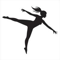 Artistic Gymnastics Girl Silhouette Design vector
