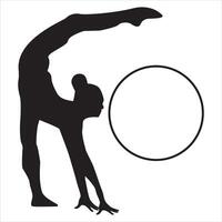 Silhouette of a Gymnast Showing Flexibility vector