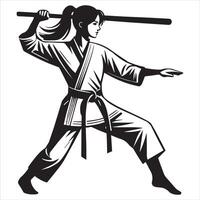 Taekwondo Girl Showing Precision and Strength vector