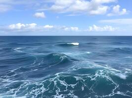 A view of the ocean from above with waves photo