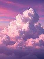 Clouds in the sky with a pink sky background photo