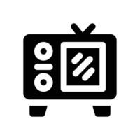 television glyph icon. Strong and solid icon for websites, mobile interfaces, presentations, and visual branding. High quality and easy to edit. vector
