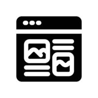 article glyph icon. Strong and solid icon for websites, mobile interfaces, presentations, and visual branding. High quality and easy to edit. vector