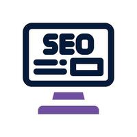 seo dual tone icon. Sleek and modern icon for websites, mobile apps, marketing materials, and corporate design. Fully scalable and ready to use. vector