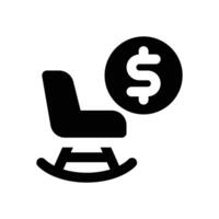 pension glyph icon. Strong and solid icon for websites, mobile interfaces, presentations, and visual branding. High quality and easy to edit. vector