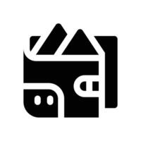 wallet glyph icon. Strong and solid icon for websites, mobile interfaces, presentations, and visual branding. High quality and easy to edit. vector