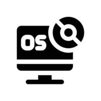 operational system glyph icon. Strong and solid icon for websites, mobile interfaces, presentations, and visual branding. High quality and easy to edit. vector