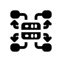 oracle data integration glyph icon. Strong and solid icon for websites, mobile interfaces, presentations, and visual branding. High quality and easy to edit. vector