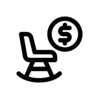 pension line icon. Clean and minimalist icon for websites, mobile apps, presentations, and logos. Fully scalable and customizable for any project. vector