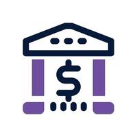 bank dual tone icon. Sleek and modern icon for websites, mobile apps, marketing materials, and corporate design. Fully scalable and ready to use. vector