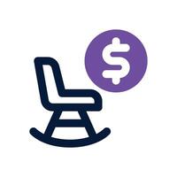 pension dual tone icon. Sleek and modern icon for websites, mobile apps, marketing materials, and corporate design. Fully scalable and ready to use. vector