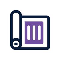 yoga mat dual tone icon. Sleek and modern icon for websites, mobile apps, marketing materials, and corporate design. Fully scalable and ready to use. vector