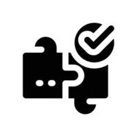 puzzle glyph icon. Strong and solid icon for websites, mobile interfaces, presentations, and visual branding. High quality and easy to edit. vector