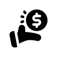 income glyph icon. Strong and solid icon for websites, mobile interfaces, presentations, and visual branding. High quality and easy to edit. vector