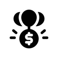 financial freedom glyph icon. Strong and solid icon for websites, mobile interfaces, presentations, and visual branding. High quality and easy to edit. vector