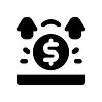 revenue glyph icon. Strong and solid icon for websites, mobile interfaces, presentations, and visual branding. High quality and easy to edit. vector