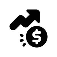 financial growth glyph icon. Strong and solid icon for websites, mobile interfaces, presentations, and visual branding. High quality and easy to edit. vector