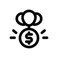 financial freedom line icon. Clean and minimalist icon for websites, mobile apps, presentations, and logos. Fully scalable and customizable for any project. vector