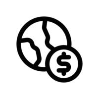 global economy line icon. Clean and minimalist icon for websites, mobile apps, presentations, and logos. Fully scalable and customizable for any project. vector