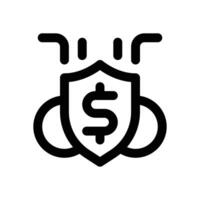 financial protection line icon. Clean and minimalist icon for websites, mobile apps, presentations, and logos. Fully scalable and customizable for any project. vector