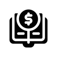 financial literacy glyph icon. Strong and solid icon for websites, mobile interfaces, presentations, and visual branding. High quality and easy to edit. vector