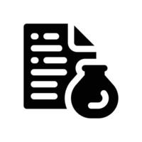 budget glyph icon. Strong and solid icon for websites, mobile interfaces, presentations, and visual branding. High quality and easy to edit. vector