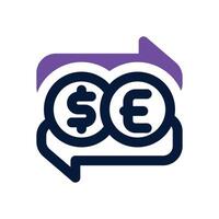 money exchange dual tone icon. Sleek and modern icon for websites, mobile apps, marketing materials, and corporate design. Fully scalable and ready to use.. vector
