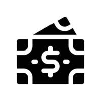 money glyph icon. Strong and solid icon for websites, mobile interfaces, presentations, and visual branding. High quality and easy to edit. vector