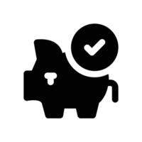 piggy bank glyph icon. Strong and solid icon for websites, mobile interfaces, presentations, and visual branding. High quality and easy to edit. vector