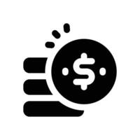 coin glyph icon. Strong and solid icon for websites, mobile interfaces, presentations, and visual branding. High quality and easy to edit. vector