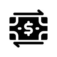 transfer money glyph icon. Strong and solid icon for websites, mobile interfaces, presentations, and visual branding. High quality and easy to edit. vector