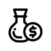money bag line icon. Clean and minimalist icon for websites, mobile apps, presentations, and logos. Fully scalable and customizable for any project. vector